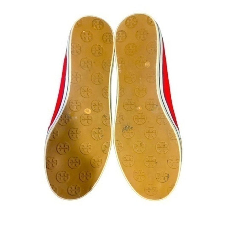 Tory Burch Red Canvas With Navy Logo Slides! Exce… - image 3